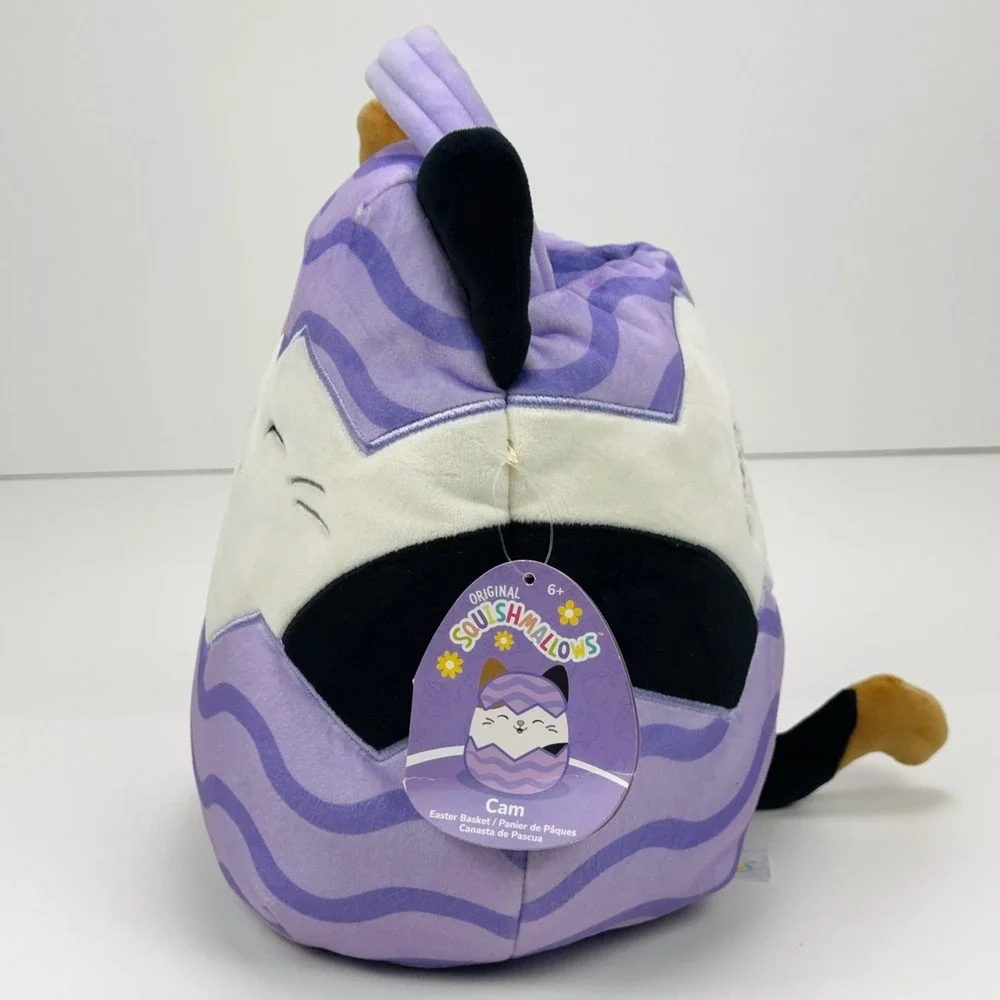 Squishmallows Cam the Cat Easter Basket Purple Wavy Plush Calico JWC3295 NEW
